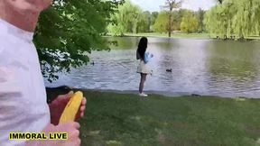 Public Park Encounter: Double Penetration with a Big Booty Lover