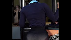 Policia con culo enorme