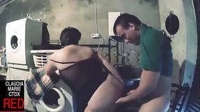 Between dirty dishes and lots of trash a fucked from behind