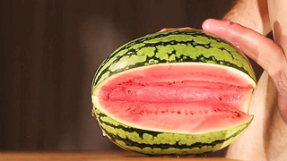 water melon cum - fucking a melon and cumming 7