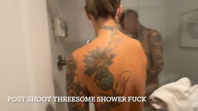 Post Shoot Threesome Shower Fuck Lora Cross Mandy Foxxx and Bradley C