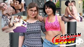 GERMAN SCOUT - CANDID BERLIN GIRLS&rsquo; FIRST FFM THREESOME PICKUP