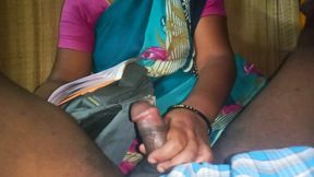 Tamil Tuition Teacher Handjob with Boyfriend Cock