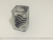 Two consecutive ejaculations with a transparent masturbator with a clear view of a hairless foreskin