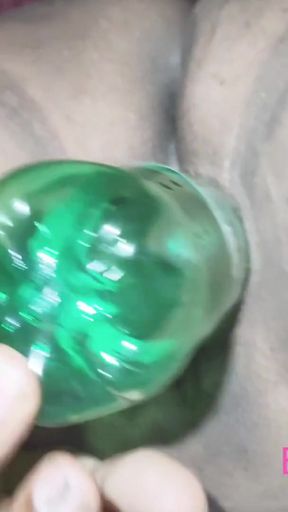 Bottle insert in Tight Pussy with Loud Moaning   Clip 1