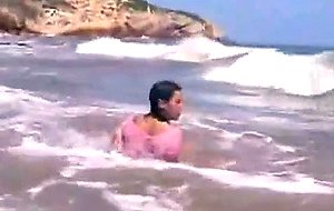 Kim in the surf