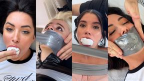 Tape-Gagging Compilation! Vol. II - Helpless Girls Get Their Mouths STUFFED and TAPED Tight! (HD) - onscreen gagging, wraparound tapegagged, sock gag, struggling