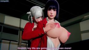 Kakegurui Threesome DP Blowjob Momobami Yumeko Big Tits Hentai