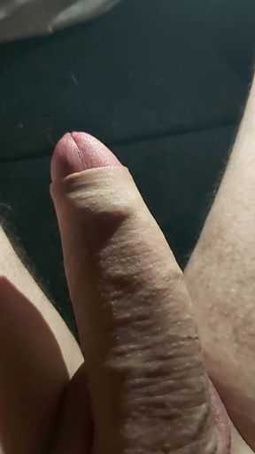 Wanking soft cock in my car