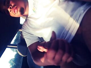 Jacking off at the park in the car (large schlong, Large Ramrod, Large Jock, Large Schlong, Large Cock, LARGE ROD, Large rod)