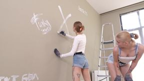 Please Fuck Our Asses While Our Parents Are Not at Home! Lucky Guy Having Anal Sex with Two Naughty and Hot Stepsis!