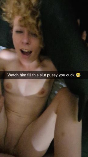 Wife Smokes and Cheats While Home Alone and Cucks Her Husband on Snapchat. Cumslut Can't Stop Cumming