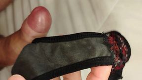 I Jerked off with My Stepmother's Panties and Was Caught, He Put the Panties on to Feel the Cum