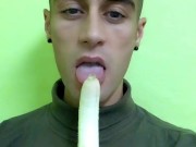 Eating food fetish - Chewing banana with crunchy sound