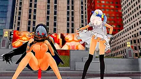 Futanari Damsel Sings Seduces in MMD Fantasy Dance Show