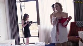 Behind the Scenes! Cute Girl Filming Her Sexy girlfriend in Porn!