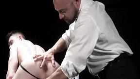 ”Sexy Cole Blue jerks dick while getting rammed by bald stud Adam Snow”