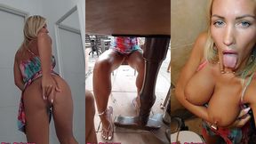 je me ballade sans culotte avec un plug dans le cul dans la rue et au restau. excitee je vais me faire jouir dans les toilettes ! ??