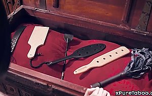 Super honey step dauther spanked by dad