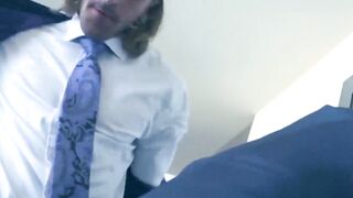 Hunky Johan Kane drilled hard the tight ass of suited Klein Kerr