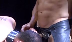 BoundMucleJocks Sub Larry Savoy gives his Master Joe Giovanni an intense blowjo