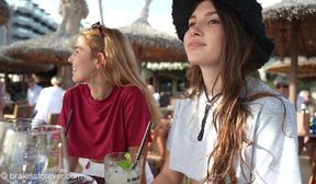 braless ellie and agatha flashing in public