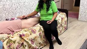 Mature MILF helped him jerk off his cock and allowed him to have anal sex with her