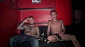 two scally boy tatoo fuck in cruising with sneaker and piss at the end