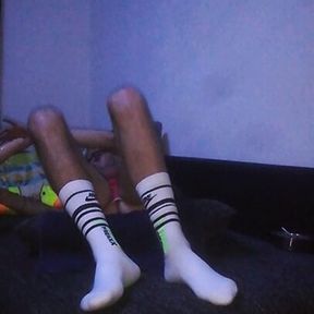 German Twink-Slut extends and open wide hungry Asshole(DP) in AirMax 90 and smelly white Socks