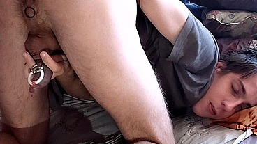 Hardcore anal jerk off with a cute, hot, pierced twink who had an anal orgasm without touching his cuck.