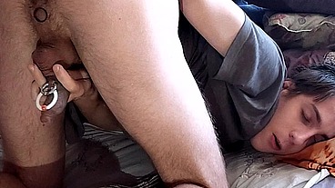 Hardcore anal jerk off with a cute, hot, pierced twink who had an anal orgasm without touching his cuck.