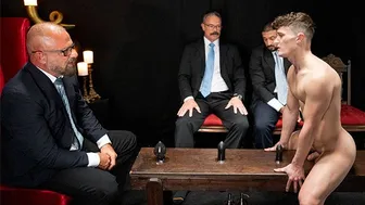 Cute twink Grant Ducati barebacked raw by hung suited DILF Marco Napoli