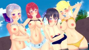 Naoya fucks his harem - uncensored creampie compilation