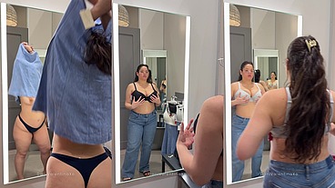 Try On Haul - Thick Big Titty Latina on Dressing Room Cam