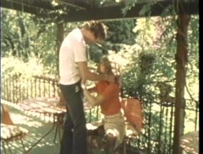 Vintage hairy pussy fucking in the garden