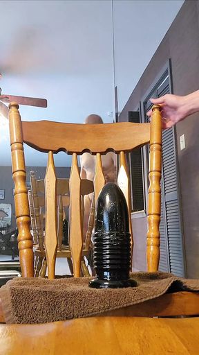 Asspussy Swallows More of 9.5 Inch Circumference Bullett Butt Plug
