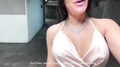 Big Dick Destroys Angela Doll Pussy with Parking Lot Creampie Surprise