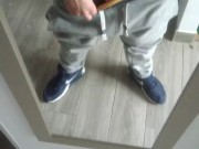 SNEAK JERK OF & CUM ON stepbrother SOCKS