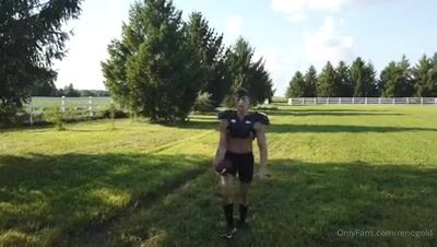 Gorgeous football player at the farm.