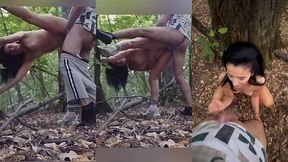 the training in the forest has turned into aerobic fuck