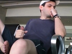 Public Masturbation with Huge Cum