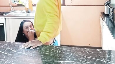 Stepmom gets stuffed in the kitchen by her stepson taboo fuck