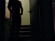 Jerking it out in the stairwell
