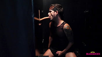 Straight male at glory hole