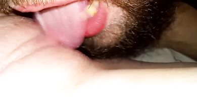 Daddy's slurps up that pussy