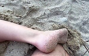 Public beach sex with big boobs teen and cum on them