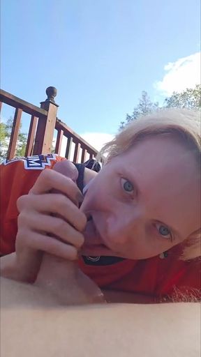 Memorable moment from &quot;Hockey Mom gives outdoor blowjob!&quot;