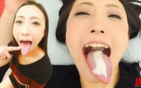 A Tongue, a Lot of Saliva and the Cum in Hana Kanno's Mouth