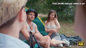 Shy couple’s first hard anal rimming session destroyed in the woods