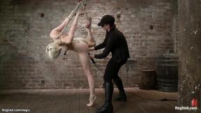 ”Blond slaves tormented on hogtie”